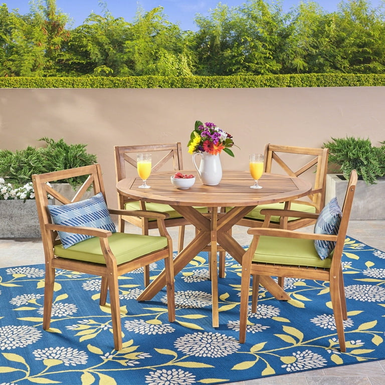 5 piece wood sale outdoor dining set