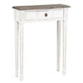 thumbnail image 1 of East at Main Josephine White Solid Wood 1-Drawer Console Table, Natural Bayur Wood Entryway Table (24x10x31.5), 1 of 6