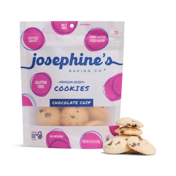 Josephines Premium Chocolate Chip Crispy Cookies, Gluten-Free, 4.5 oz