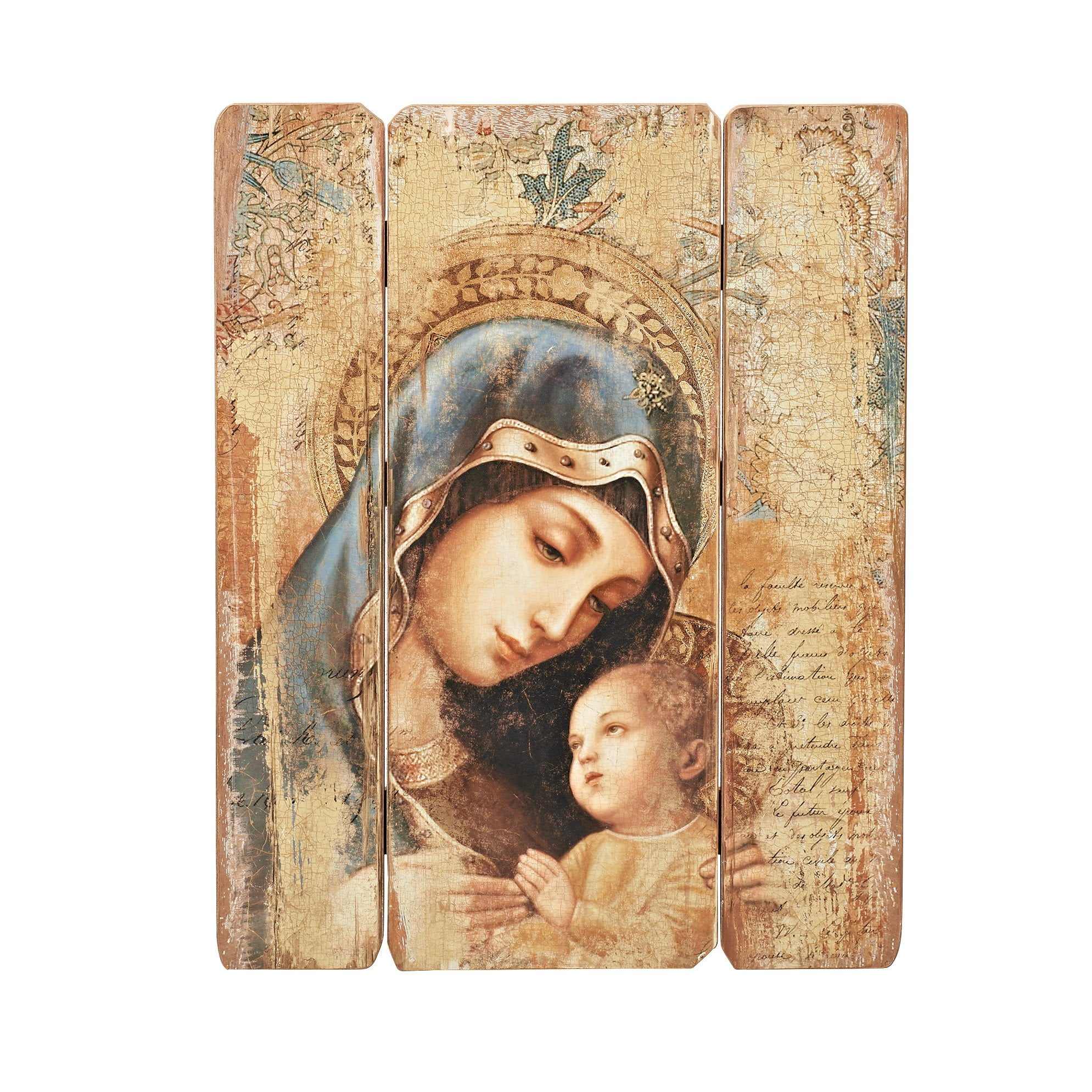Vintage Style 26" Madonna and Child Wall Plaque in Resin