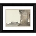 thumbnail image 1 of Josephus Augustus Knip 14x11 Black Ornate Wood Framed Double Matted Museum Art Print Titled: The Basilica of San Giovanni in Laterano, with the Temple of Minerva Medica in the Foregroun, 1 of 5