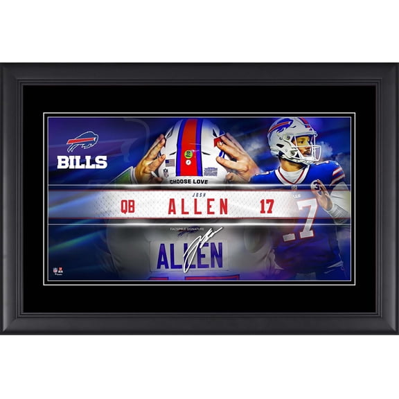 Josh Allen Buffalo Bills Framed 10" x 18" Player Nameplate Collage