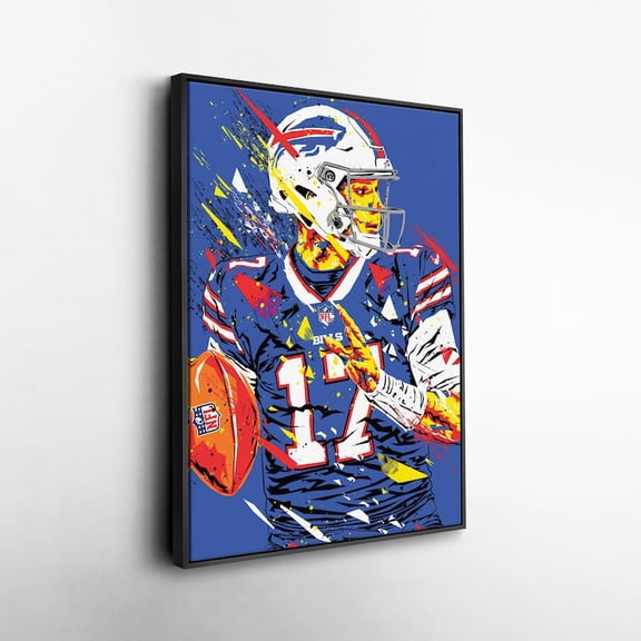 Josh Allen Football Inspire Wall Art Dynamic Pop Art Sports Poster Buffalo Bills Sports Style For Football Fans Decor 24x36 Unframed Poster