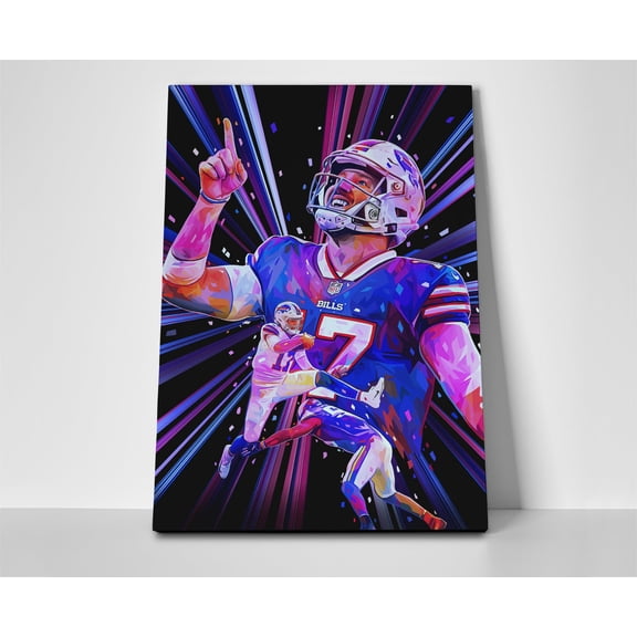Josh Allen Football Poster or Wrapped Canvas