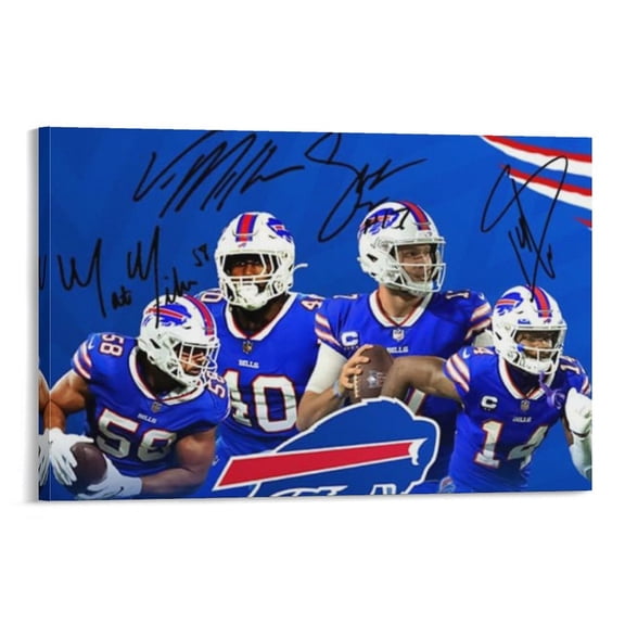 Josh Allen Stefon Diggs Von Miller Matt Milano Poster Canvas Poster Wall Art Picture Prints Hanging Photo Gift Decor Home Posters Artworks 24x36inch(60x90cm)