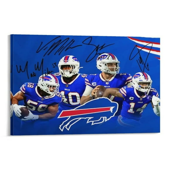 Josh Allen Stefon Diggs Von Miller Matt Milano Signed Poster Canvas Wall Art Poster Decorative Bedroom Modern Home Print Picture Artworks Posters 08x12inch(20x30cm)