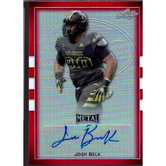Josh Belk Card 2018 Leaf Army All-American Bowl Metal Autographs Red #BAJB1
