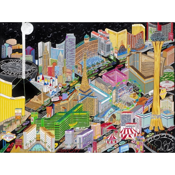 Josh Blaney, 2022 Las Vegas Strip Aerial View 11x17 in Fine Art Poster