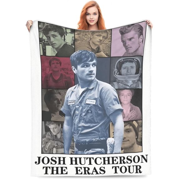 Josh Hutcherson Photo Collage Blanket, Super Soft Cozy Flannel Blanket, Washable Lightweight Plush Blanket for Home Living Room, Couch, Office, Unisex Travel Home Decor Blanket Gift 40"x50"