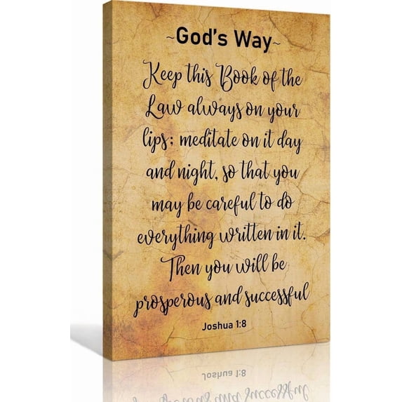 Joshua 1 8 Bible Verse Wall Art God's Way Poster Nature Decor Bedroom Modern Canvas Pictures for Kitchen Giclee Poster Painting Decoration