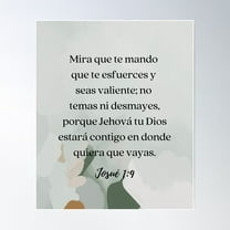 Joshua 1:9 Bible Verse In Spanish Poster Wall Art, Modern Wall Decor For Living Room Bedroom, 8x12 UNFRAMED