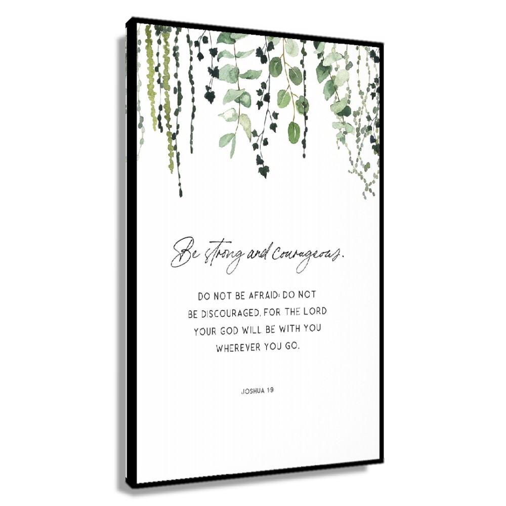 Joshua 1 9 Bible Verse Wall Art Greenery Scripture Print Christian Home