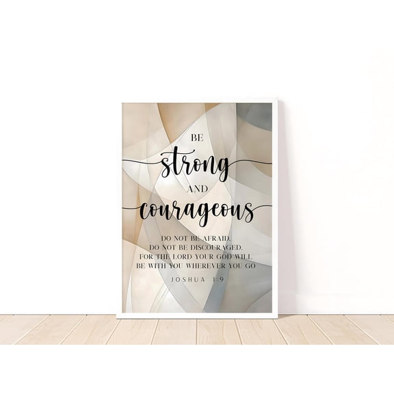 Joshua 1 9 Bible Verse Wall Art Minimalist Scripture Home Decor Religious Art