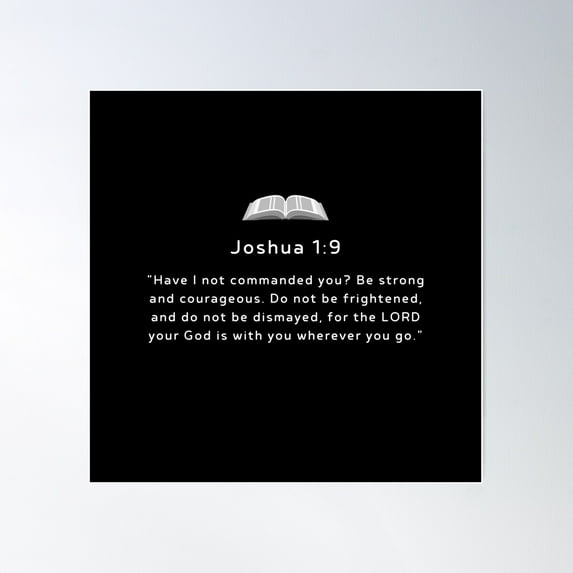 Joshua 1:9 Poster Wall Art, Modern Wall Decor For Living Room Bedroom, 30x30 UNFRAMED