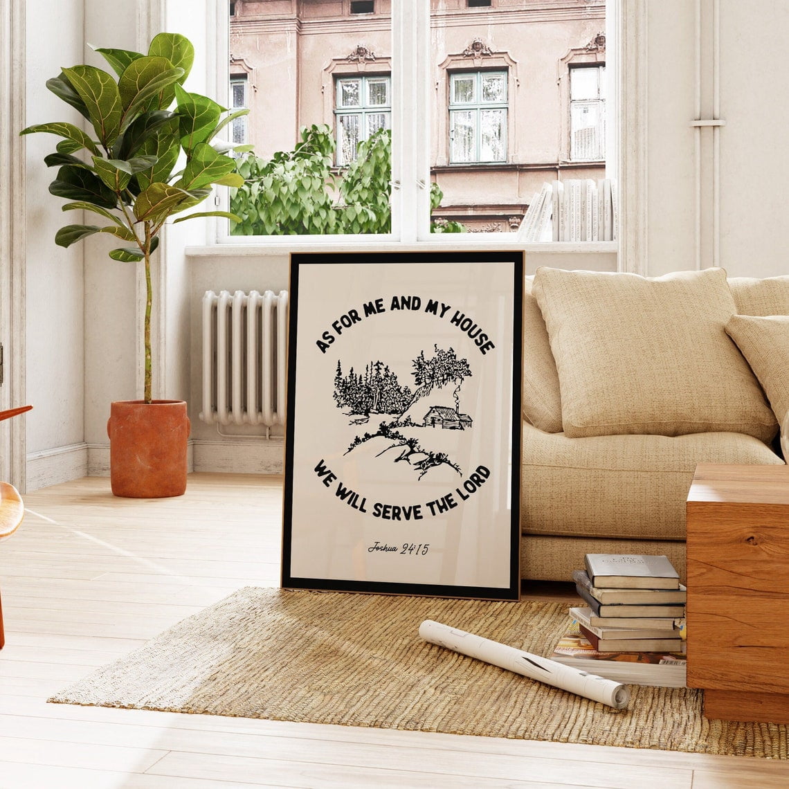 Joshua 24:15 Christian Home Church Office Artwork, Unframed Canvas ...