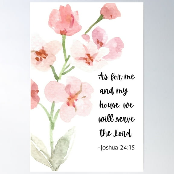 Joshua 24:15 Holy Bible Quotes, Bible Verse, Scripture Poster Wall Art, Modern Wall Decor For Living Room Bedroom, 8x12 UNFRAMED