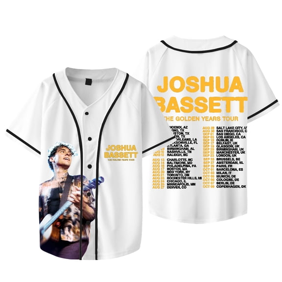 Joshua Bassett T-shirts The Golden Years Tour Merch Baseball Jacket Summer Women Men Fashion V-neck Jersey