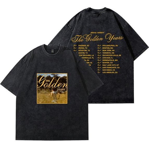 Joshua Bassett Vintage Wash Tee The Golden Years Tour Merch T-Shirts Women Men Fashion Streetwear
