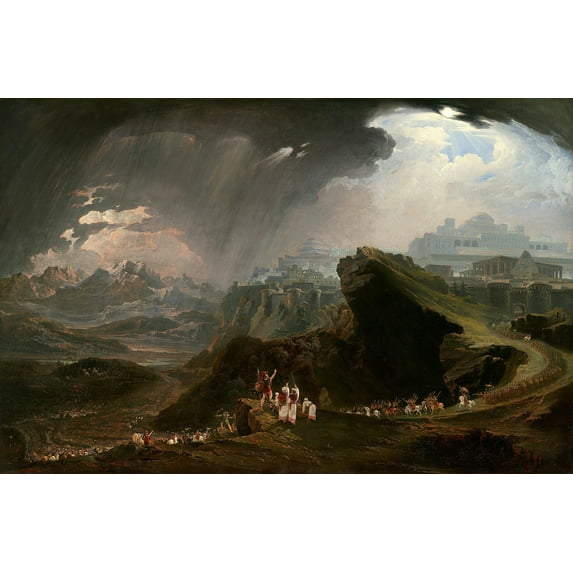 Joshua Commanding the Sun to Stand Still upon Gibeon by John Martin - 12" x 18" Art Print Wall Decor