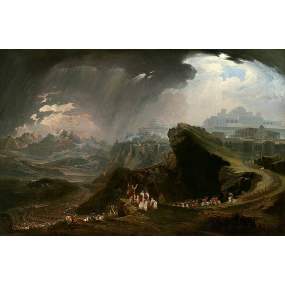 Joshua Commanding the Sun to Stand Still upon Gibeon by John Martin - 12" x 18" Art Print Wall Decor