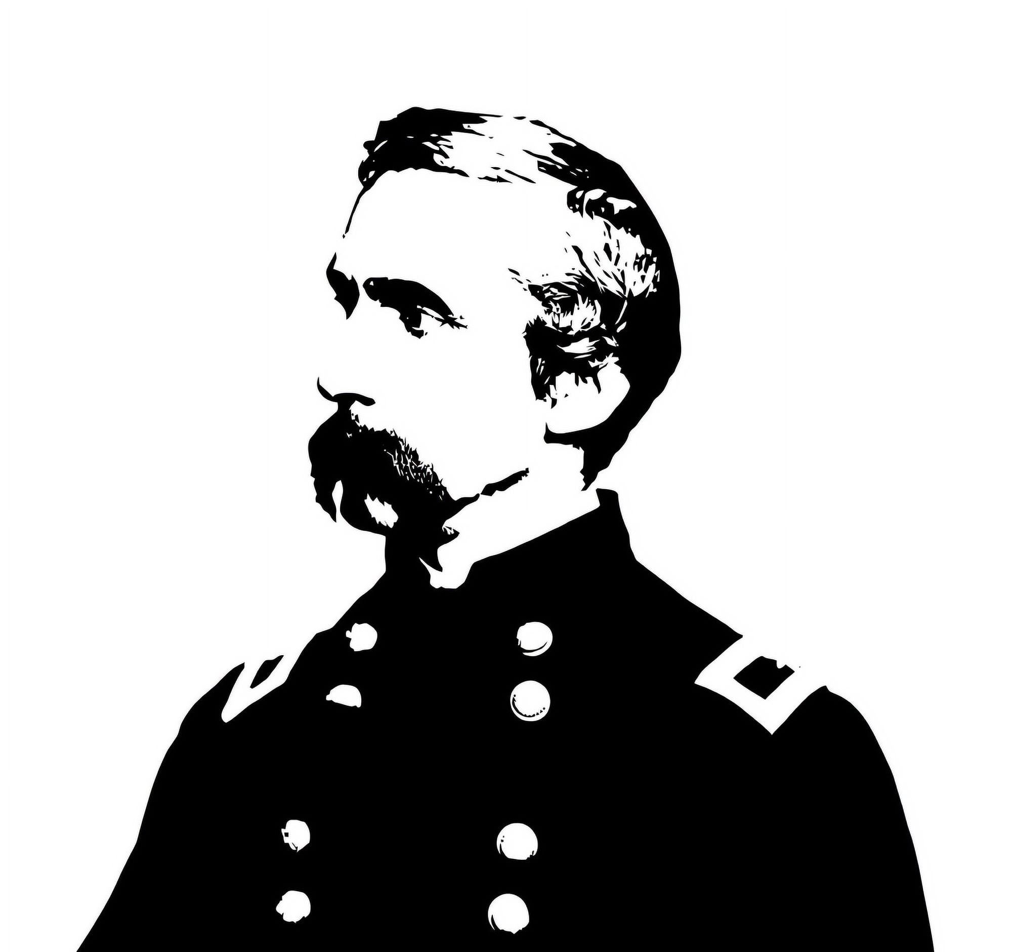 Joshua L Chamberlain vector portrait Canvas Art - John ParrotStocktrek Images (29 x 28)