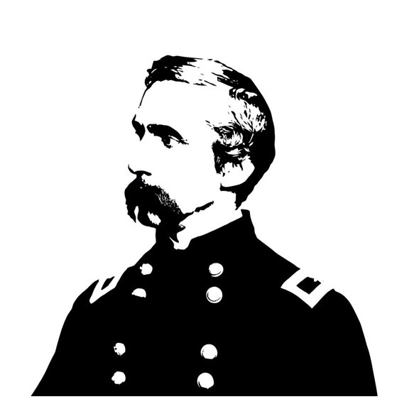 Joshua L Chamberlain vector portrait Canvas Art - John ParrotStocktrek Images (29 x 28)