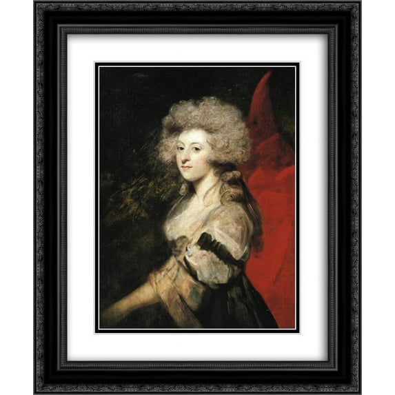 Joshua Reynolds 2x Matted 20x24 Black Ornate Framed Art Print 'Portrait of Maria Anne Fitzherbert'