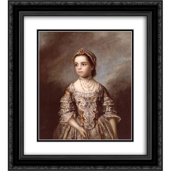 Joshua Reynolds 2x Matted 20x24 Black Ornate Framed Art Print 'Portrait of Rebecca Watson'