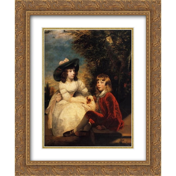 Joshua Reynolds 2x Matted 20x24 Gold Ornate Framed Art Print 'The Children of John Julius Angerstein'