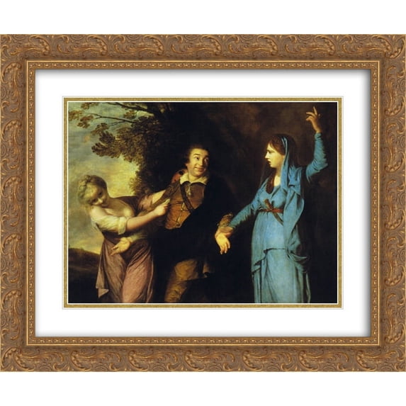 Joshua Reynolds 2x Matted 24x20 Gold Ornate Framed Art Print 'Garrick Between Tragedy and Comedy'