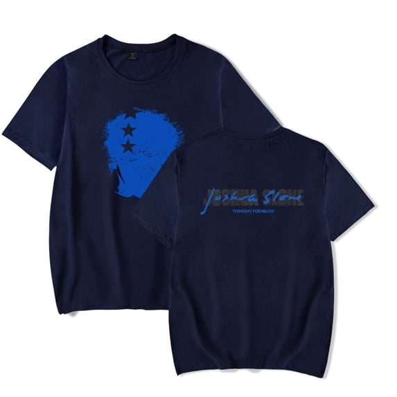 Joshua Slone Thinking Too Much T-Shirt Round Neck Short Sleeved Shirt Fashion Printed Top