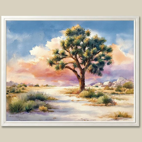 Joshua Tree Art Print Desert Sunrise California Mojave Landscape Wall Art Coastal