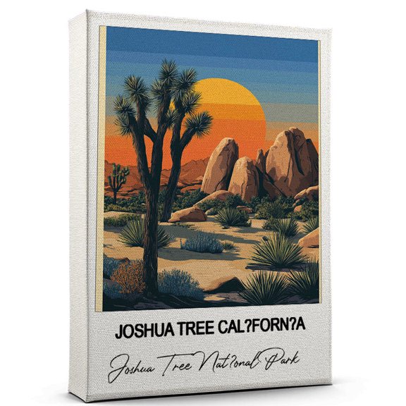 Joshua Tree Cal?forn?a Travel Poster Canvas Joshua Tree Nat?onal Park Canvas Unique Gift Idea for Home, Office, or Living Space