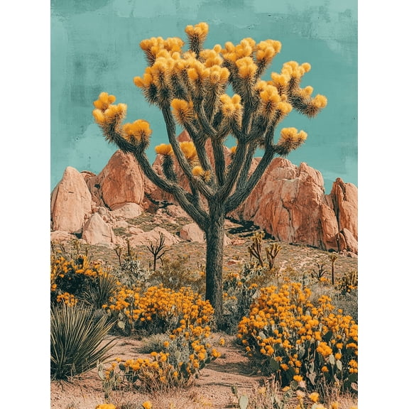 Joshua Tree Desert Landscape Canvas Print/Wall Art Suitable for Living Room Office Gallery Wall and Dorm Decor.
