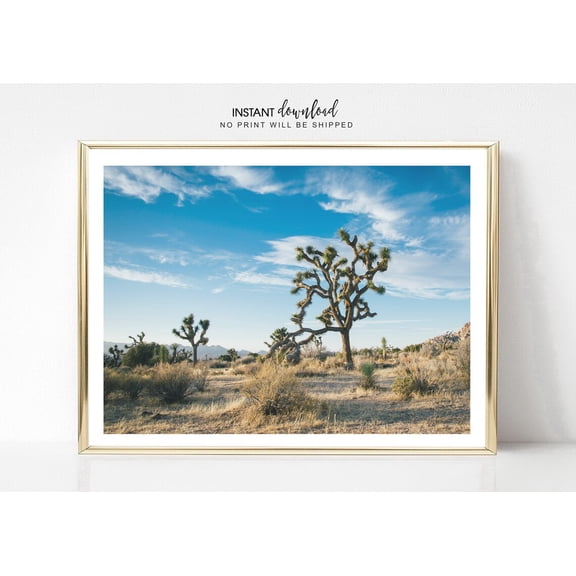 Joshua Tree Desert Photography Boho Poster, Unframed Paper Poster 8x10in