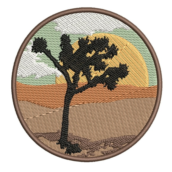 Joshua Tree Desert Scene Embroidered DIY Iron on or Sew-on Decorative Patch Badge Emblem Appliques Adventure Wildlife Vacation Travel Tourist Souvenir Series