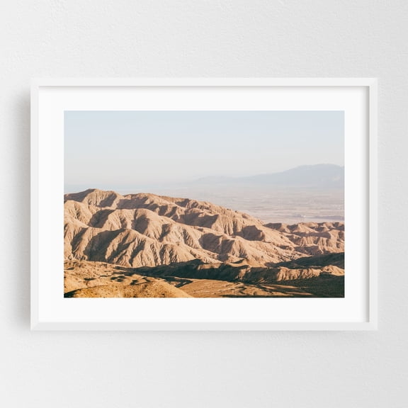 Joshua Tree Landscape - Joshua Tree California Photography Desert Mountain Landscape Nature Scenic Wilderness Travel Poster White Framed Wall Art Print 5 x 7 inches