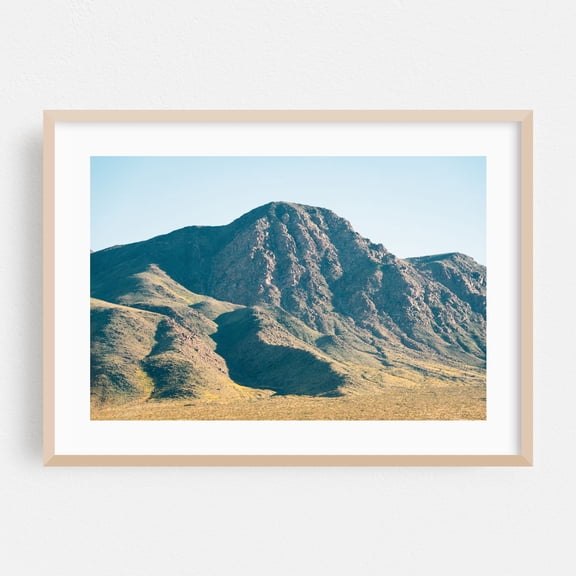 Joshua Tree Mountains 02 - Joshua Tree California Photography Mountain Nature Desert Scenic Landscape Travel Poster Rustic Oak Framed Wall Art Print 5 x 7 inches