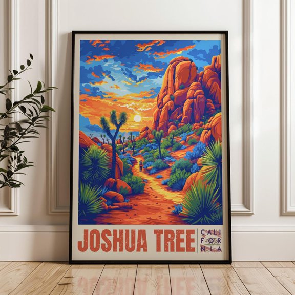 Joshua Tree National Park Art Print: Us Travel Illustration