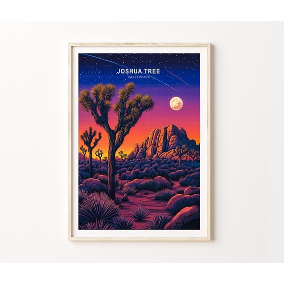 Joshua Tree National Park California Desert Yucca Wall Art, Unframed Paper Poster 8x10in
