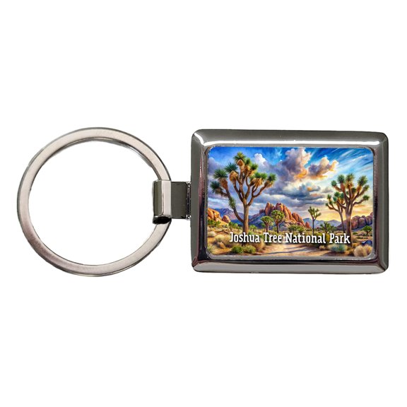 Joshua Tree National Park California Metal Rectangle Keychain