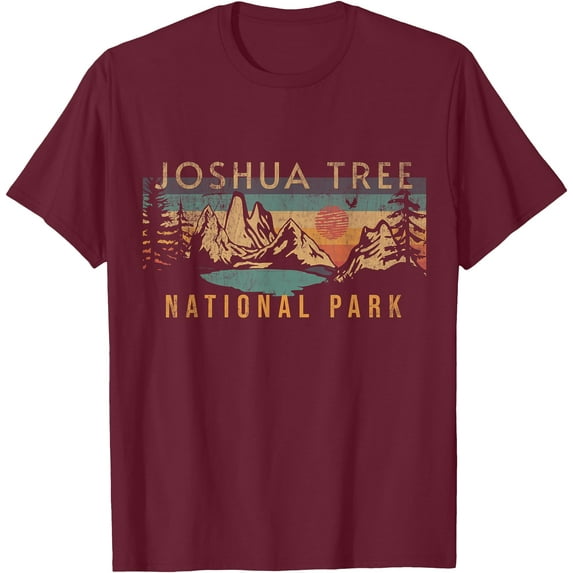 Joshua Tree National Park California USA Outdoor Unisex T-Shirt for Men Women Kids Toddler,Maroon Color,Size 5XL