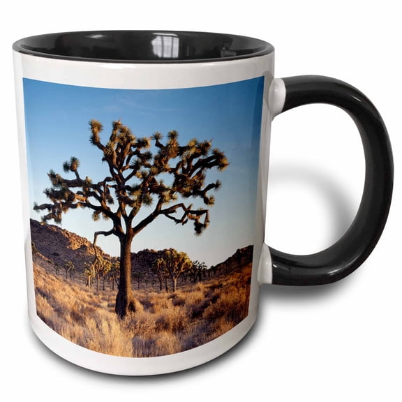 3drose, Joshua Tree National Park, Joshua Tree, 11oz Two-tone Black Mug