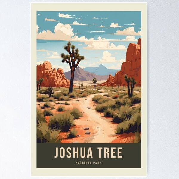 Joshua Tree National Park Mid Century Modern Art Poster, Poster Only ...