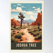 Joshua Tree National Park Mid Century Modern Art Poster Wall Art, Modern Wall Decor For Living Room Bedroom, 8x12 UNFRAMED