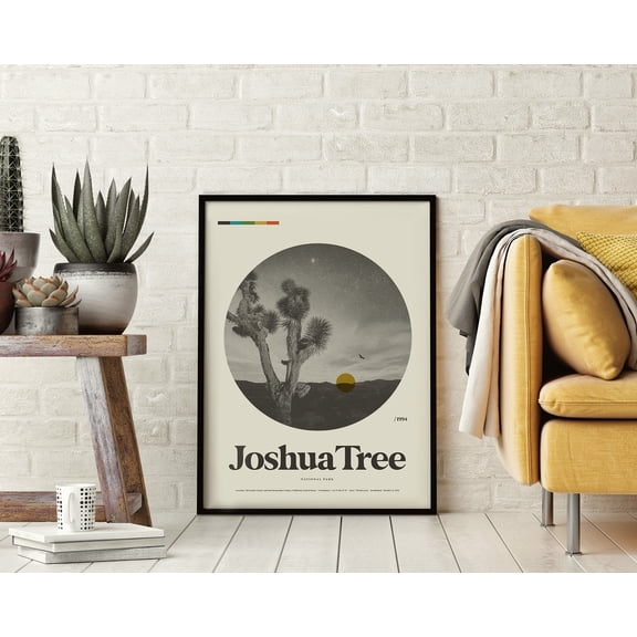 Joshua Tree National Park Midcentury Modern Lithograph Poster