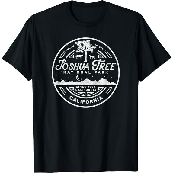 Joshua Tree National Park Minimalist Vintage Seal Unisex T-Shirt for Men Women Kids Toddler,Black Color,Size 2XL