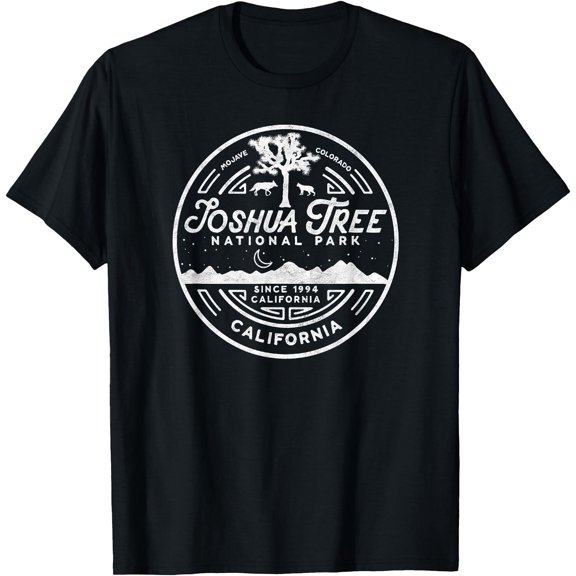 Joshua Tree National Park Minimalist Vintage Seal Unisex T-Shirt for Men Women Kids Toddler,Black Color,Size M
