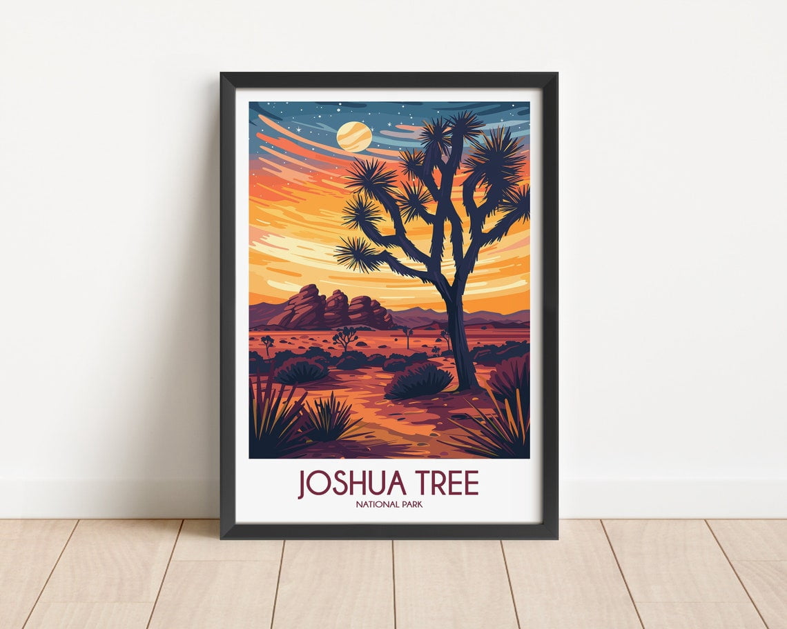 Joshua Tree National Park Poster Vintage Style Scenic Wall Art ...