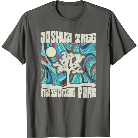 Joshua Tree National Park Retro Psychedelic 60s Unisex T-Shirt for Men Women Kids Toddler,Charcoal Color,Size 2XL